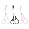 Pink Eyebrow Trimming Scissors with Comb