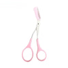 Pink Eyebrow Trimming Scissors with Comb