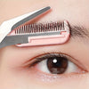 Pink Eyebrow Trimming Scissors with Comb